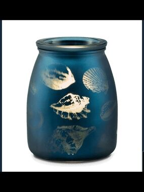 Scentsy Tide Pool Wax Warmer Glass Seashells Blue Glass New